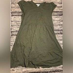 Knee length Army Green Maxi Dress